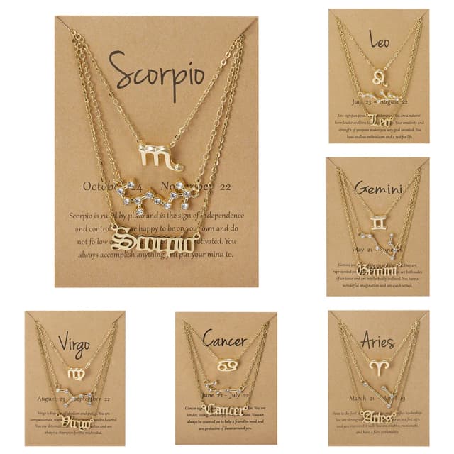 Zodiac 3 Piece Necklace